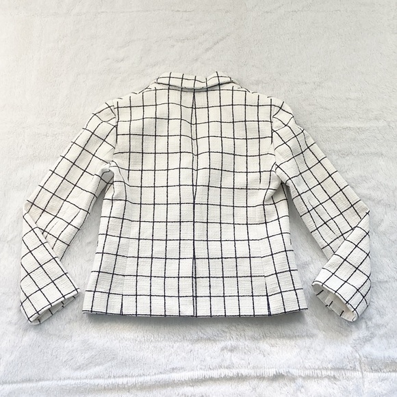 White and Black Windowpane J. Crew Blazer - Picture 5 of 9